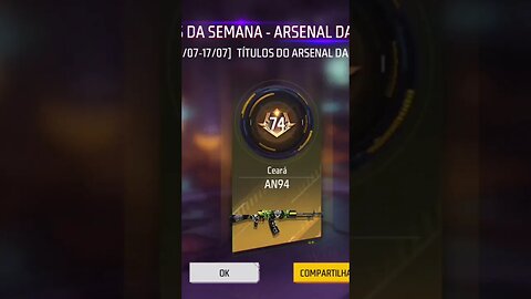 TITULO DO ARSENAL DA FAMA NO FREE FIRE- NÃO ENTENDI BEM