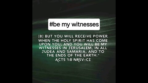 be my witnesses