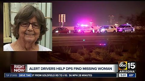 Alert drivers help locate missing woman