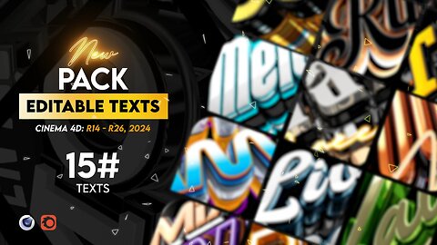 Pack #13 Of Editable Text Cinema 4D R14 - R25, 2024 | No Plugins