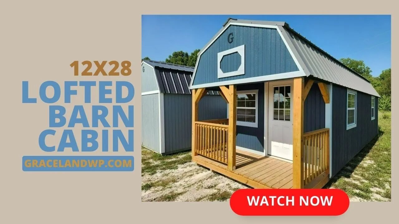 New! 12x28 Lofted Barn Cabin by Graceland | $12645 or $486/mo +tax