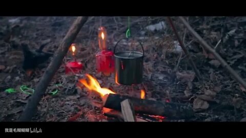 Episode 11 BUSHCRAFT Survival in the Field How to Fly the Winter Shelter in Qinling Mountains Part 1