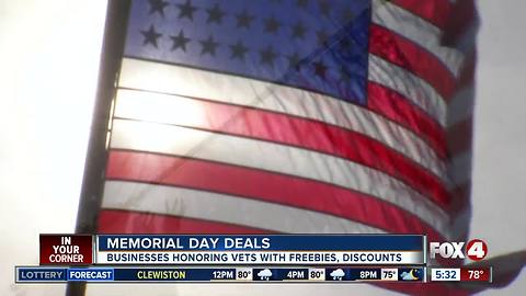 Businesses honor veterans with freebies and discounts