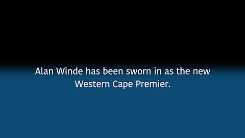 South Africa - Cape Town - New Western Cape Premier Sworn has been sworn. (Video) (9B2)