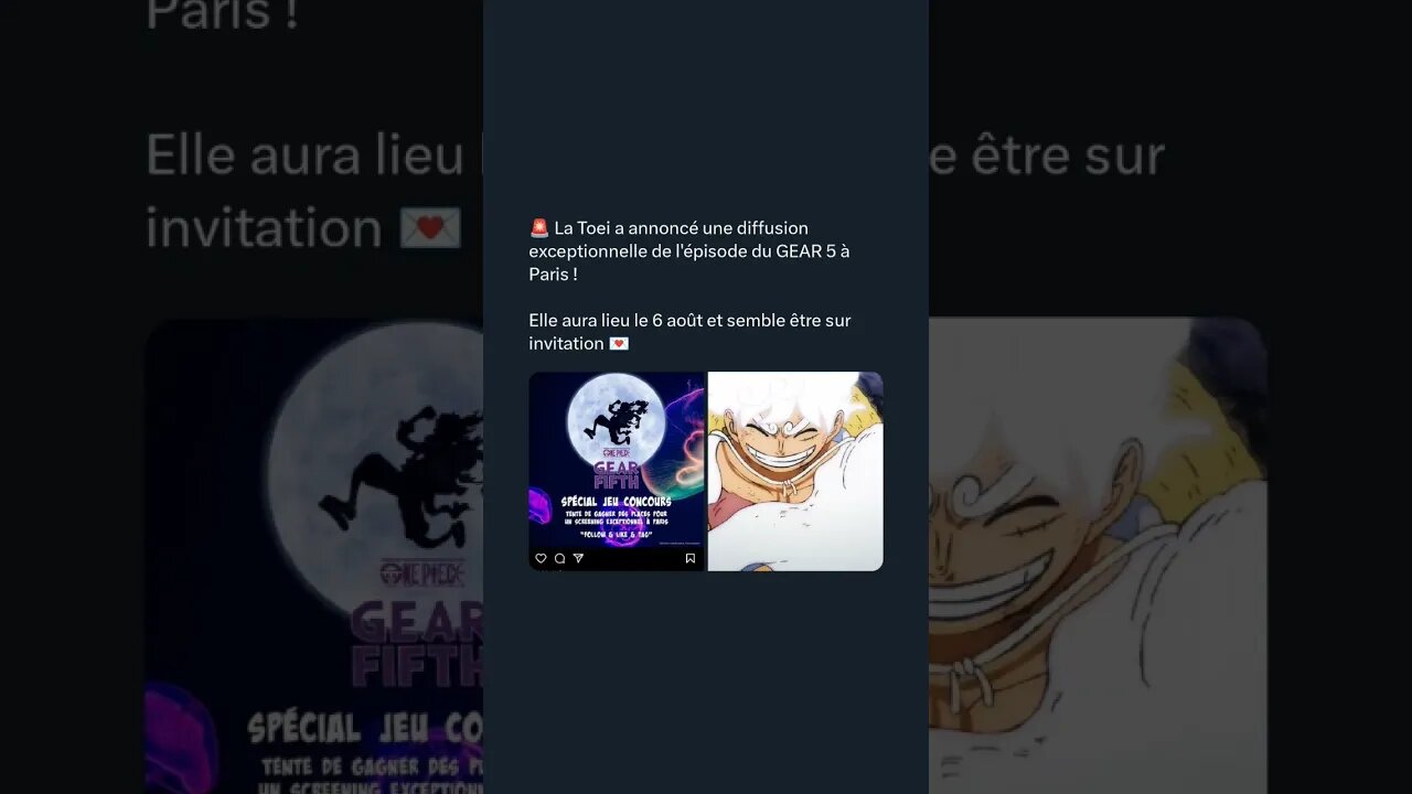 La Toei a annoncé une diffusion exceptionnelle de l'épisode du GEAR 5 à Paris !