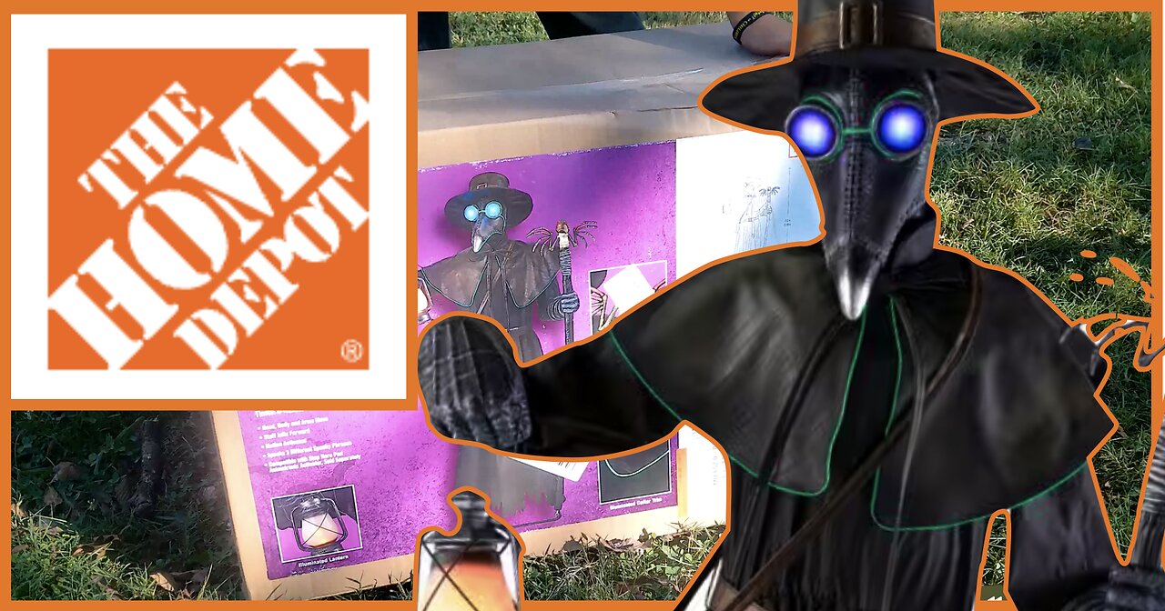 🎃Home Depot 7ft Plague Doctor animatronic UNBOXING AND SETUP!👻