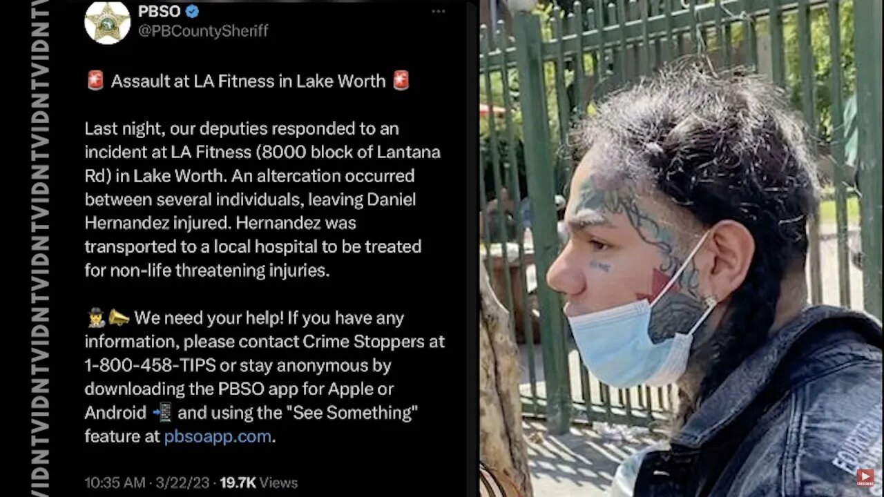 new footage showing 6ix9ine pulling up back to LA fitness (looking for rematch?)