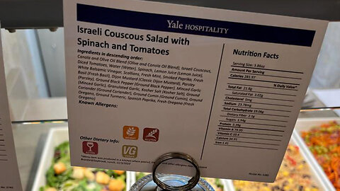 ANTISEMITISM AT YALE: Hatred of Israel (and Jews) spreads to... food??!!