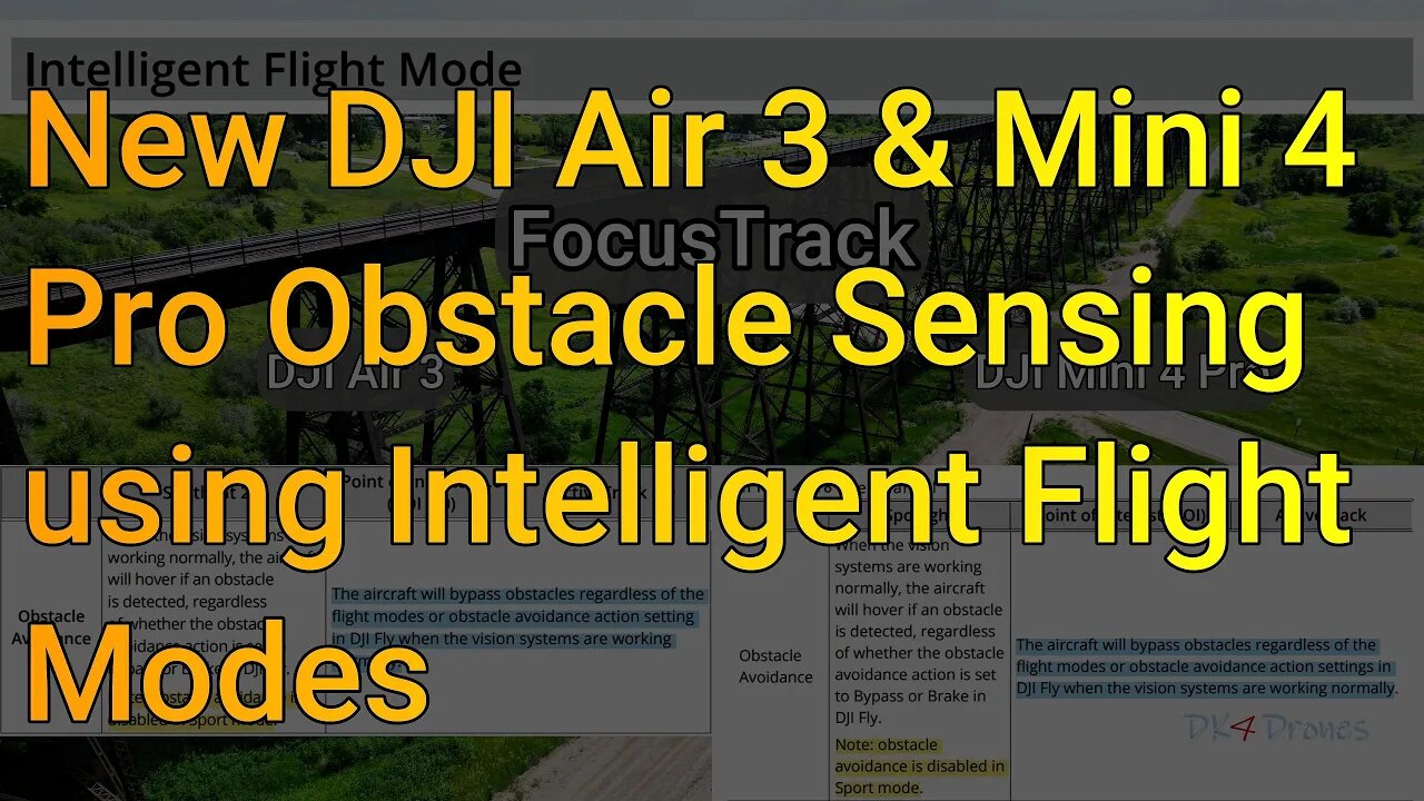 New DJI Air 3 & Mini 4 Pro Obstacle Sensing using Intelligent Flight Modes