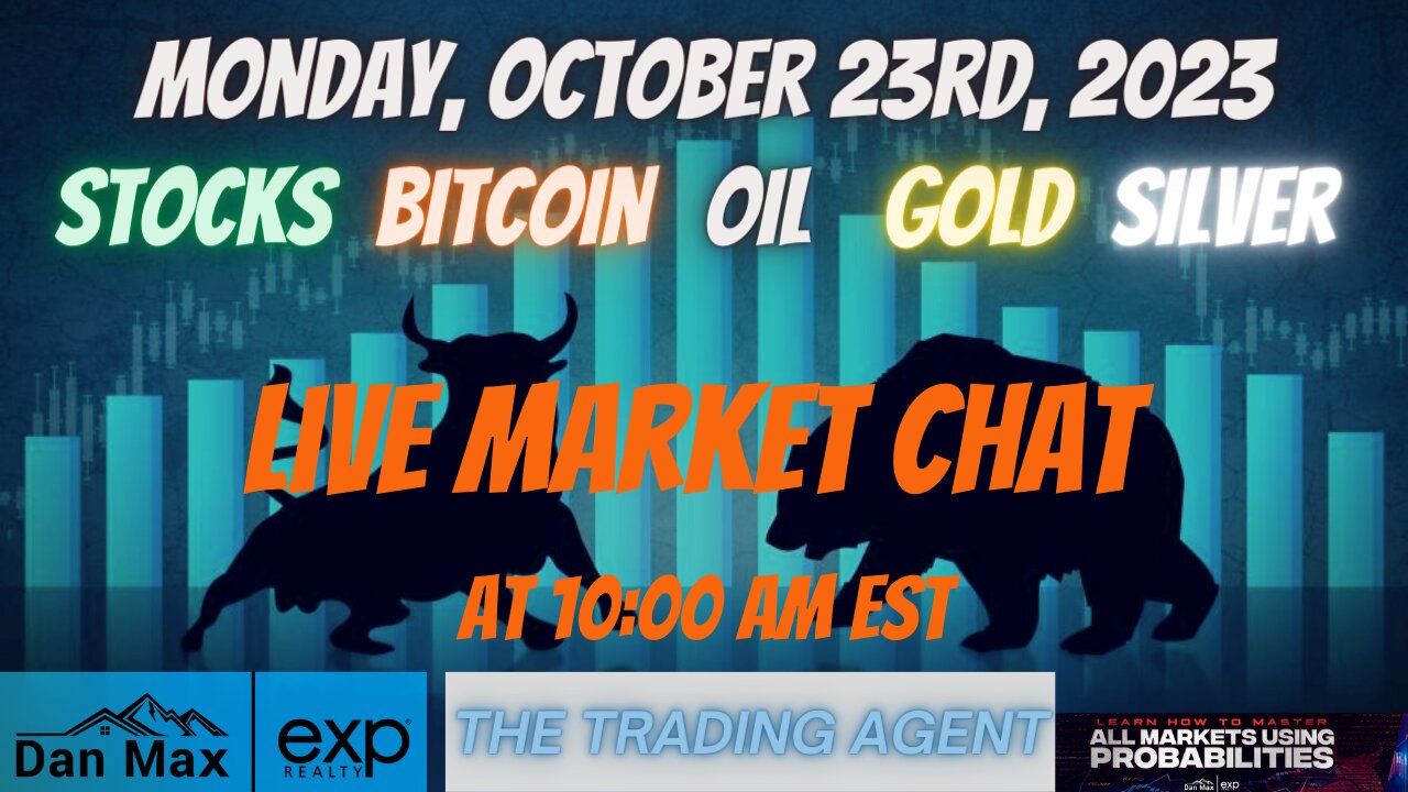 Live Market Chat for Monday, October 23rd, 2023 for #Stocks #Oil #Bitcoin #Gold and #Silver