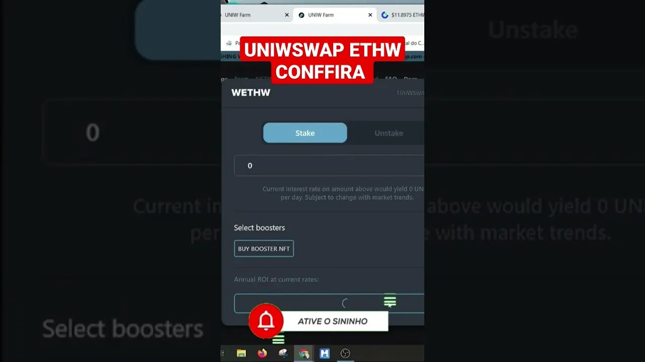 😱😱UNIWSWAP NA REDE ETHW AGORA TEM DEFI 😱😱 !!!