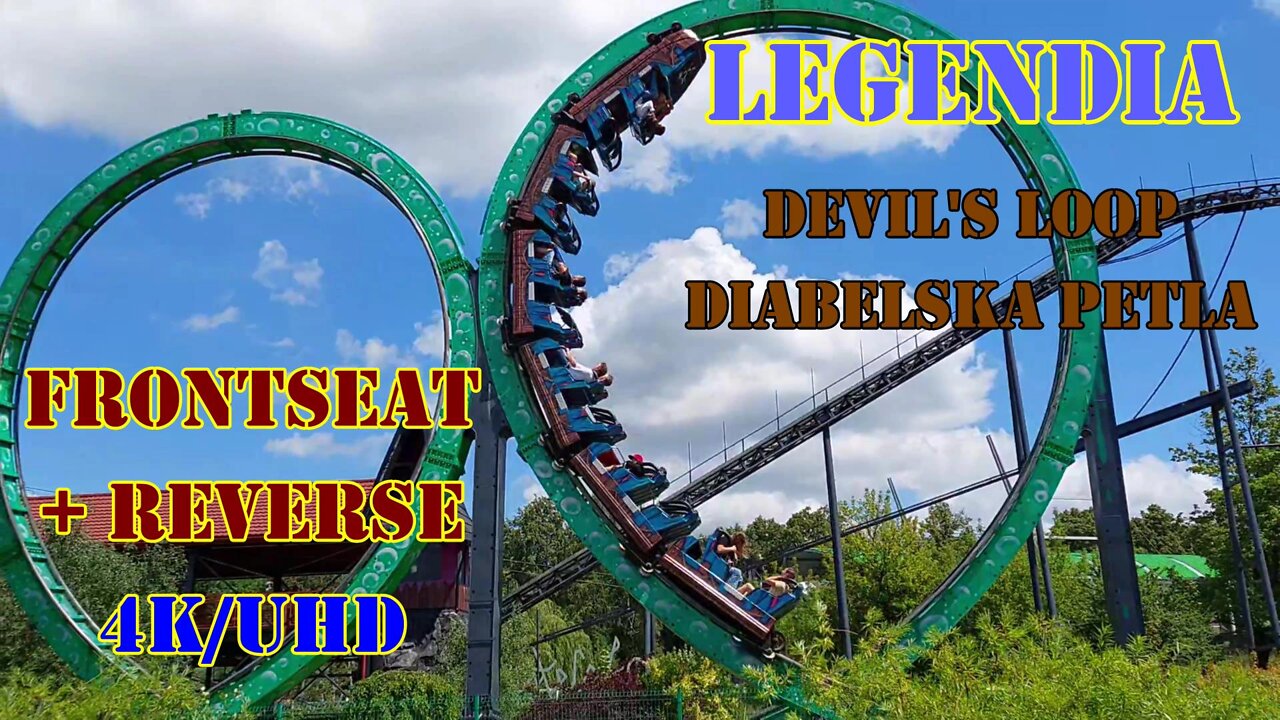 Devil's loop onride Frontseat + reverse seat - Legendia [HD/4K] rare coaster