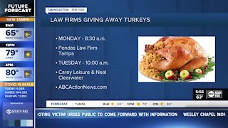 Tampa Bay area law firms giving away Thanksgiving turkeys to families in need during the pandemic