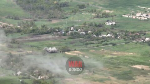 Dramatic shelling of a Ukrainian forces position