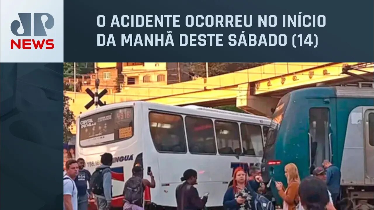 Batida entre trem e ônibus deixa 12 pessoas feridas em Nova Iguaçu