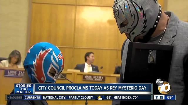 Wrestler Rey Mysterio honored by San Diego City Council