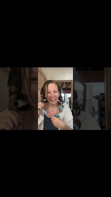 Heatless curls reveal, 1st time!😍Product linked in description! #HomeFreeAlaska #Alaska #Shorts