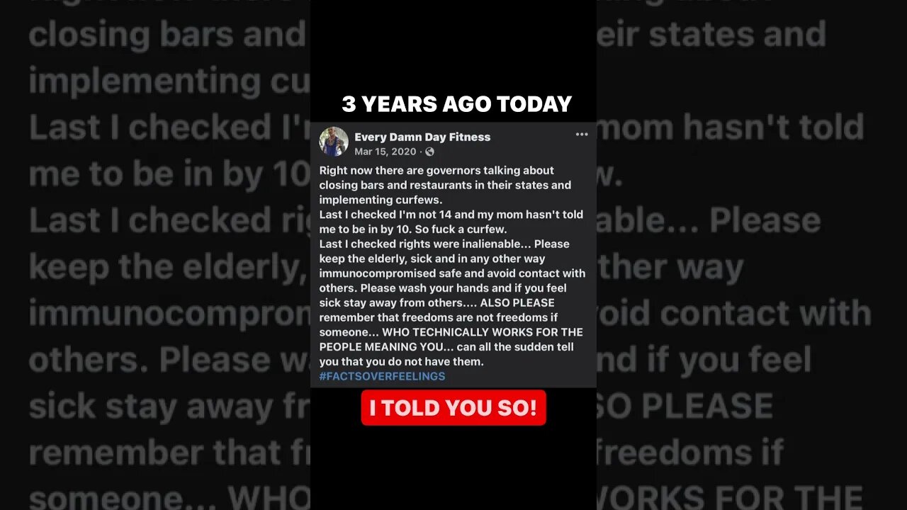3 Years Ago I Told You So!