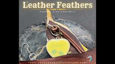 PATIENCE (set), one 12 inch feather and 4” leather earrings