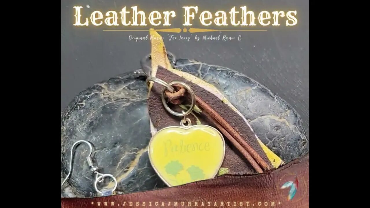 PATIENCE (set), one 12 inch feather and 4” leather earrings