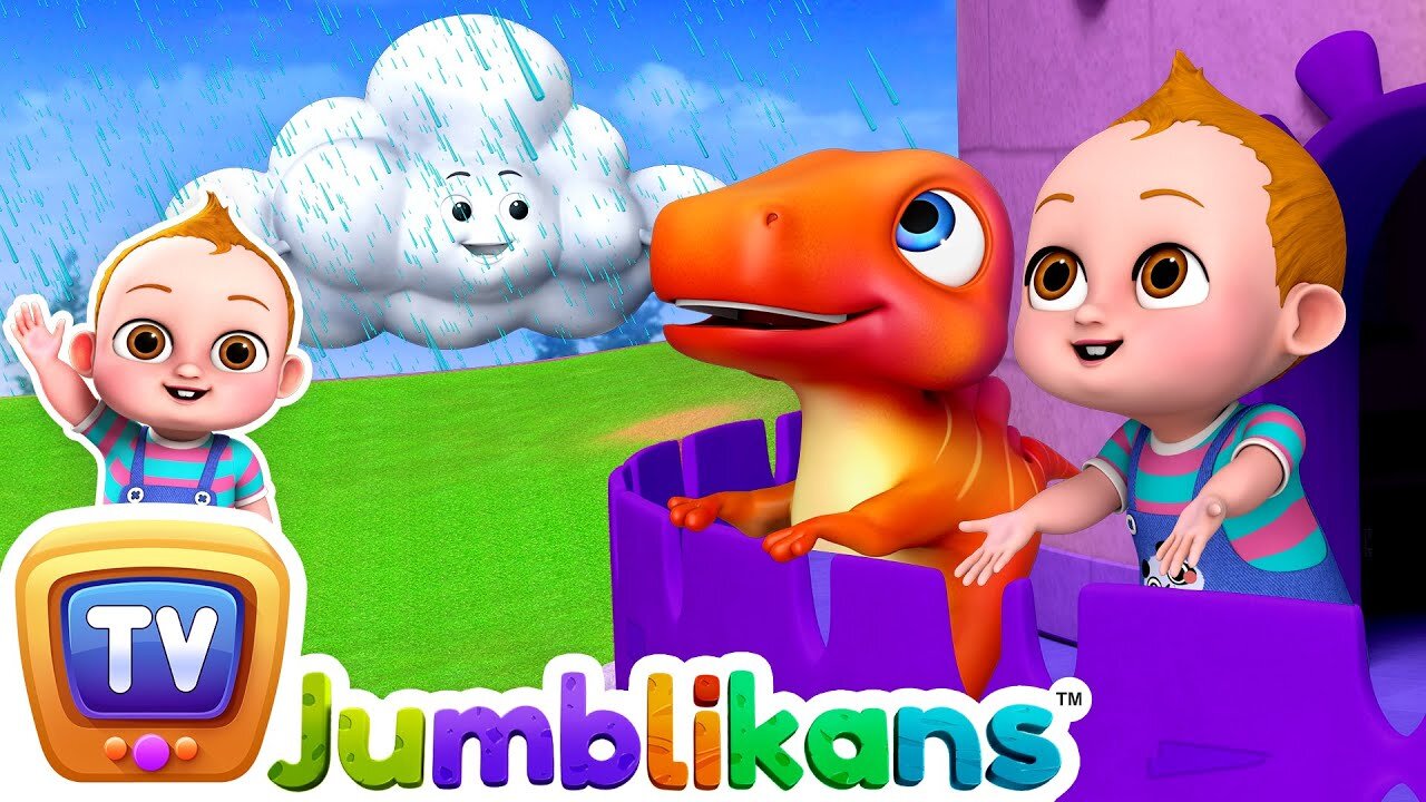 The Rain Song Nursery Rhyme with Baby Taku & Jumblikans Dinosaurs - ChuChuTV Toddler Learning Videos