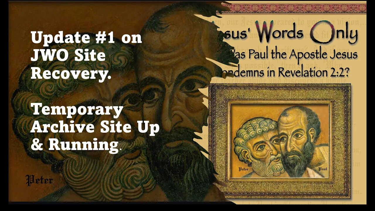 Update #1 On Re-Launch of JWO Website. New Interim Archive 90% Greater Recovery of Allen Archive