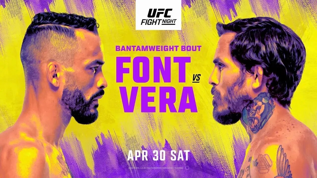 UFC Fight Night Font Vs Vera Full Card Prediction