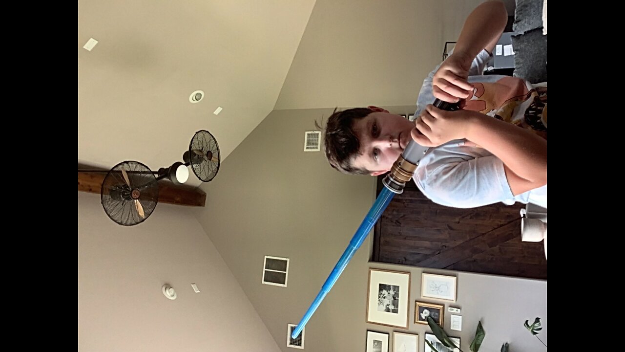 I was trying to film an epic Star Wars duel of fates but my light saber thing came off