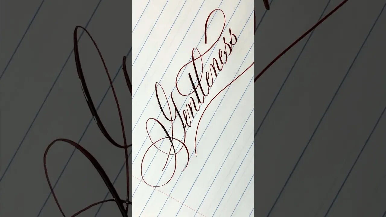 Calligraphy Words: gentleness #calligraphymasters #caligrapghy #handwriting