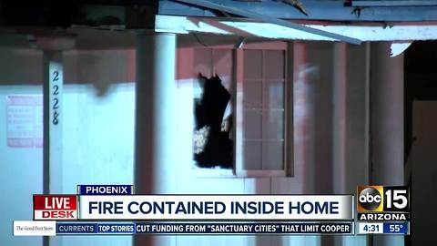 Fire contained inside home in Phoenix