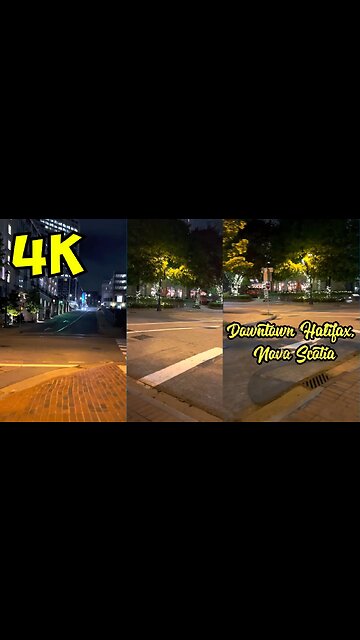 4K Walk Downtown Halifax at Night