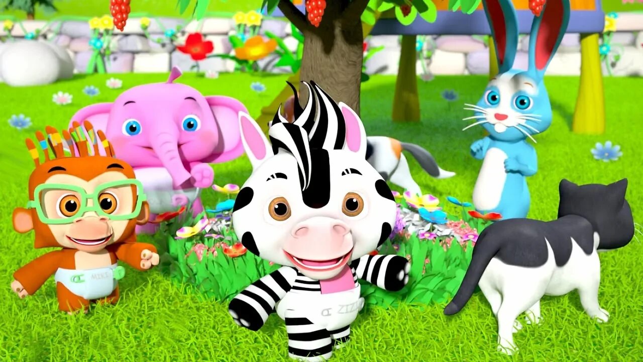 Here We Go Round The Mulberry Bush | Kindergarten Nursery Rhymes cartoon video