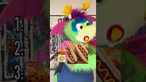 BLIND RANKINGS with STUFF the Magic Dragon!! Ranking Stadium Foods! #shorts #rankings #food #mascot