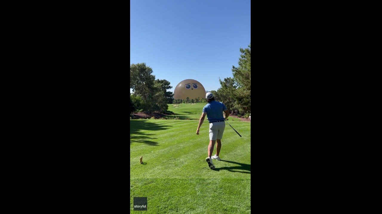 Las Vegas Sphere Trolls Golfers On Nearby Course