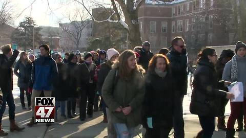 Faculty march for change with students