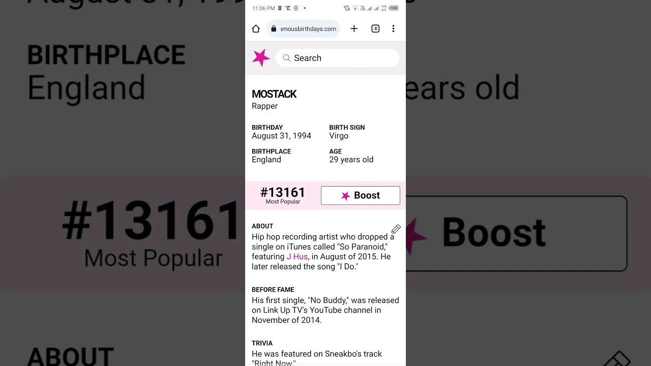 HAPPY 29 BIRTHDAY MOSTACK Rapper