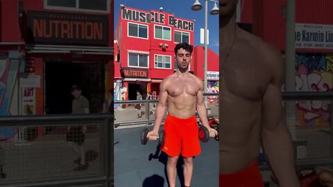 Muscle Beach Calls For Bicep Curls #workoutgoals #muscle #shorts #fitness #youtubeshorts