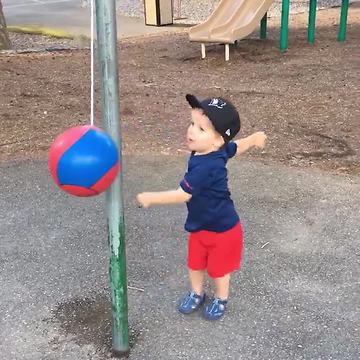 Boy Playing With Tetherball Gets Hit In Face