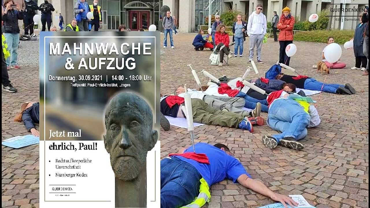 Kunst, Tanz und Dialog vor dem Paul-Ehrlich-Institut - Querdenken-615 Darmstadt in Aktion