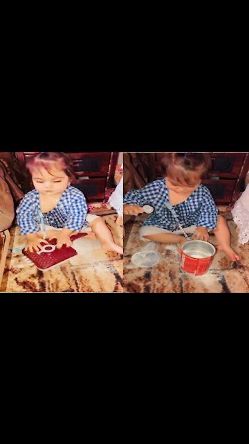 She put all her milk on the floor after seeing that I was mad at her and started cleaning it but