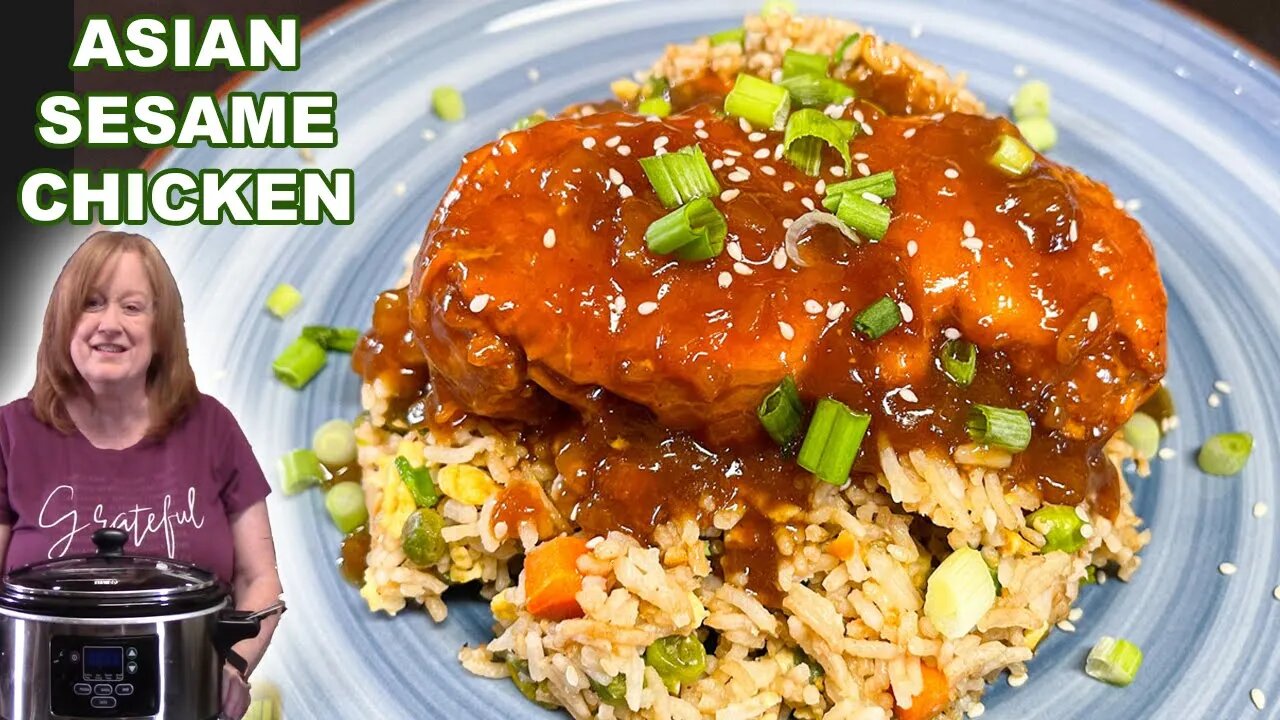 Crockpot ASIAN SESAME CHICKEN with My Fried Rice Recipe