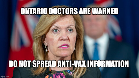 Ontario Doctors are Warned....Do not Spread Anti-Vax Information!