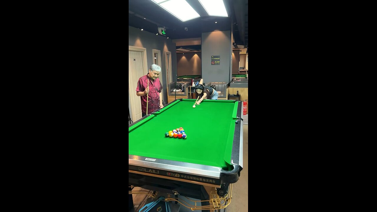 Woman Master in Billiard