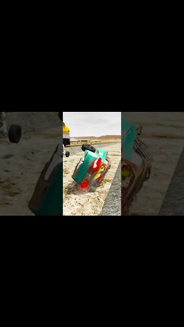 Train VS Volkswagen ID3 – BeamNG Drive #shorts