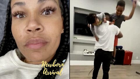 Eric Bellinger's Wife Lamiyah Good Is So Nervous Watching The Kids Play With Daddy! 😱