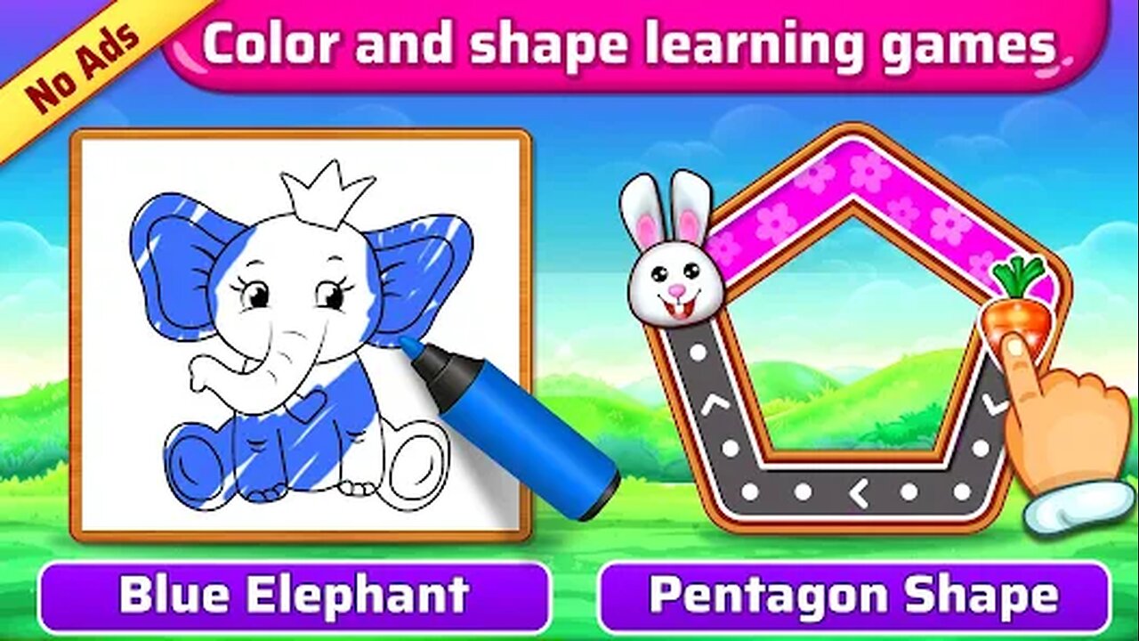 Colors and Shapes - Learn Shapes name with Lucas and Ruby - Fun way to Learn For Kids