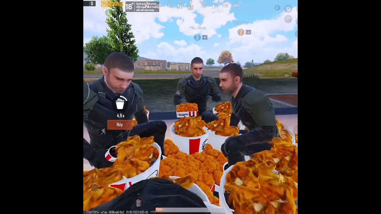 pubg vector eat KFC chicken and drink cola.