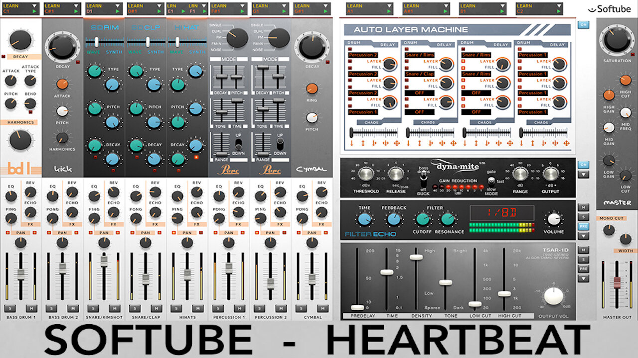 Softube Heartbeat Drum Machine - Vintage Drums VST Instrument Demo