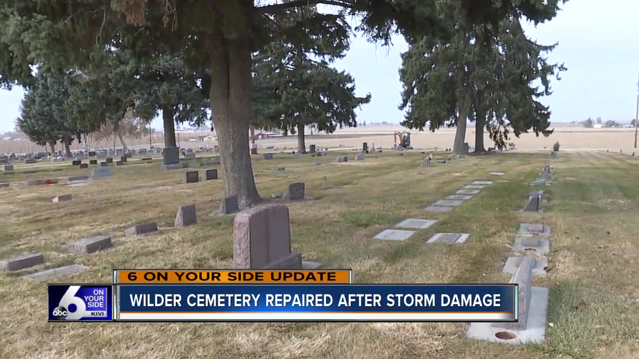 Wilder Cemetery repaired after extensive storm damage in October