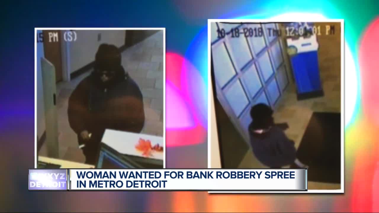 Woman wanted in connection to multiple attempted bank robberies in metro Detroit